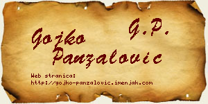 Gojko Panzalović vizit kartica